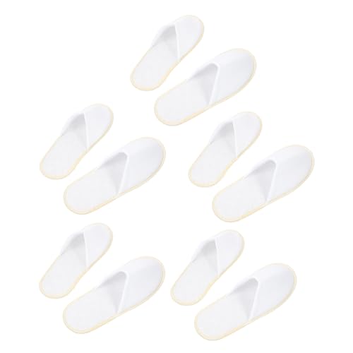 HONITANO 5 Paare Hausschuhe für Damen und Herren Rutschfest Atmungsaktiv Leichter Baumwollstoff Waschbar als Gästehausschuhe für Hotel Spa Reise und Zuhause Geeignet von HONITANO