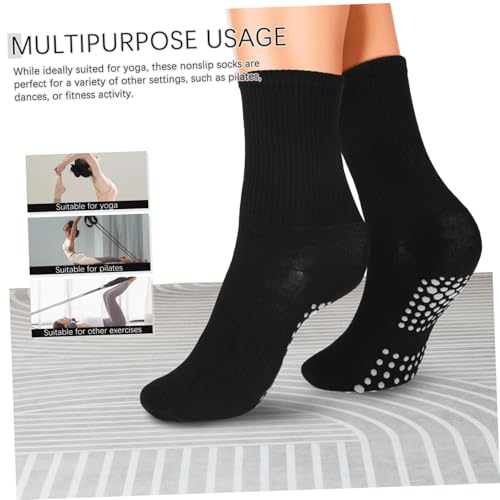HONITANO 5 Paare Rutschfeste Yogasocken mit Silikon Grip Hohe Knöchel Vielseitig für Tanz und Fitness Atmungsaktiv Weiche Baumwolle Rutschfeste Socken Damen und Herren von HONITANO