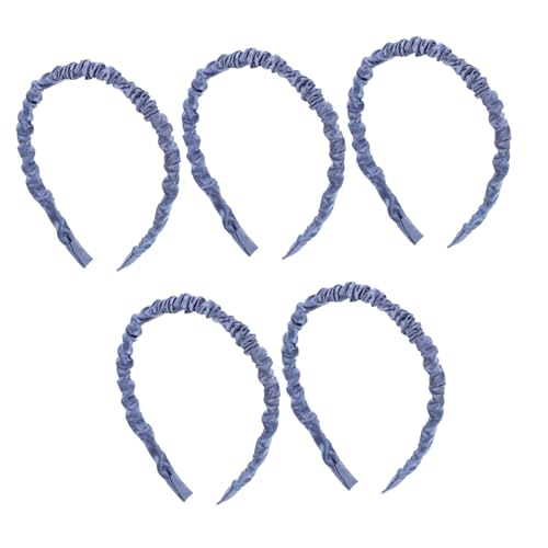 HONITANO 5stücke Teiliges Blauer Satin-haarreifen Für Damen Rutschfestes Und Elegantes Stirnband Für Gesichtspflege Und Modische Ausflüge Vielseitiges Accessoire von HONITANO