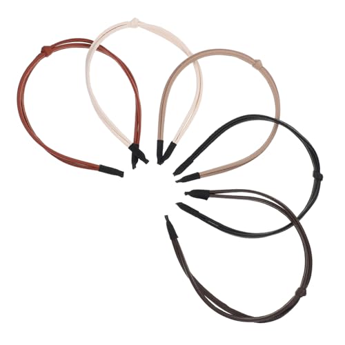 HONITANO 5 Stück Teiliges Dünne Geknotete Leder stirnbänder für Damen Leichtes Rutschfestes Haarband Hautfreundlich Vielseitig Einsetzbar für Alltag und Formelle Anlässe Modisches von HONITANO