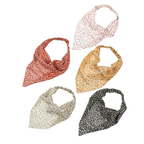 HONITANO 5 Stück Teiliges Elastische Haarbänder mit Floralem Muster Weiche Hautfreundliche Stirnbänder für Damen Dehnbar Rutschfest für Yoga Sport und Alltag Gemischte Farben von HONITANO