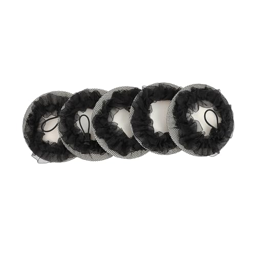 HONITANO 5 Stück Teiliges Elastisches Haarnetz für Damen Mittlere mit Spitzenrand für Ballett Tanz und Duttfrisuren Strapazierfähig und Einfach Anzulegen Stilvolles Haarschmuck Accessoire von HONITANO