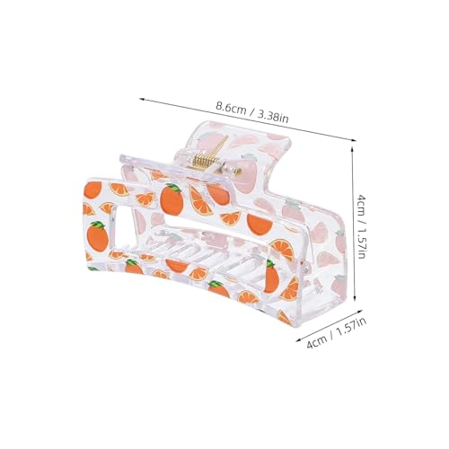HONITANO 5 Stück Teiliges Große Transparente Haarklammern mit Fruchtmotiv Stabile Haarspangen für Frauen Vielseitige Haarkralle zum Styling und Fixieren bei Alltag Sport und Party von HONITANO