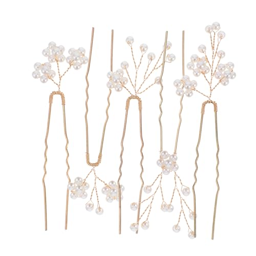 HONITANO 5 Stück Teiliges Set Perlenblumen Haarspangen U Form Haarnadeln Brautschmuck Hochzeitsaccessoire für Besondere Anlässe und Täglichen Gebrauch HONITANO 5 Stück Teiliges Set Perlenblumen Haarspangen U Form Haarnadeln Brautschmuck Hochzeitsaccessoire für Besondere Anlässe und Täglichen Gebrauch von HONITANO