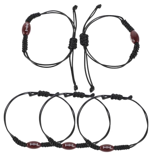 HONITANO 5 Stück Verstellbare Rugby Armbänder aus Geflochtenem Seil für Damen Sportliche Fan Accessoires Vielseitige Team Armbänder für Rugby und Sportbegeisterte HONITANO 5 Stück Verstellbare Rugby Armbänder aus Geflochtenem Seil für Damen Sportliche Fan Accessoires Vielseitige Team Armbänder für Rugby und Sportbegeisterte von HONITANO