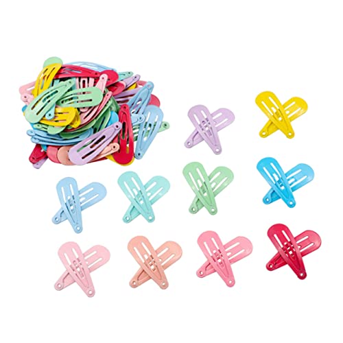 HONITANO 50 Stück Haarspangen Set Metall Snap Clips Candy Farben für Süße Frisuren und Haaraccessoires für Mädchen Clips im Praktischen Aufbewahrungset von HONITANO