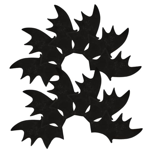 HONITANO 50 Stück Teiliges Filz Fledermausflügel Bastelaccessoires für DIY Haarspangen Kleidung Schuhe Halloween Kostüm Zubehör aus Langlebigem Weichem Vliesstoff Kreative Vampirflügel von HONITANO