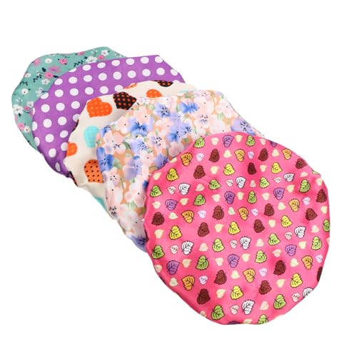 HONITANO 5stücke Badekappe Duschhut Für Junge Mädchen Verstellbare Haarhaube Satin Atmungsaktiv Zum Duschen Und Schlafen Geeignet Für Gesichtswaschen Und Bad Schützt Haare Vor Nässe von HONITANO