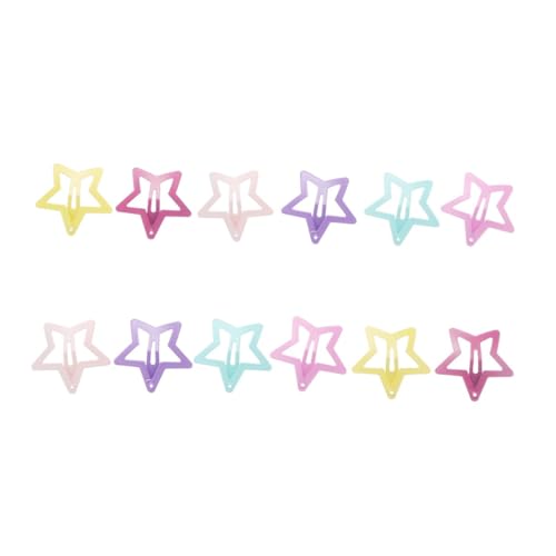 HONITANO 6 Paar Bunte Stern Haarspangen Teiliges für Mädchen Haarschmuck Umweltfreundlich Vielseitig für Alltag Party Geburtstag Weihnachten Geeignet von HONITANO
