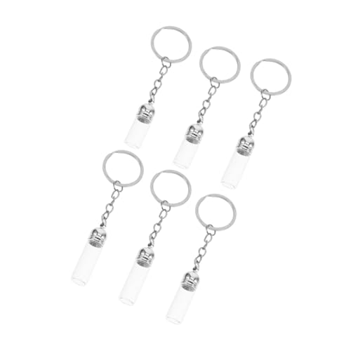 HONITANO 6 Stück Anhänger für eine Flasche ätherisches Öl kleine-Flasche ätherische öle Schlüsselanhänger Flasche Fläschchenanhänger aus Glas Anhänger für Glasflaschen von HONITANO