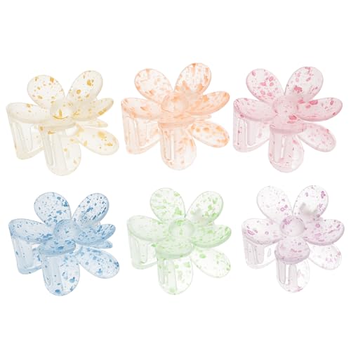 HONITANO 6 Stück Blumen Haarspangen Kunststoff Haarklammern Rutschfest Flexibel Langlebig Damen Haarstyling Zubehör für Hochzeiten und Alltag Starke Griffkraft für Dünnes und Dickes Haar von HONITANO