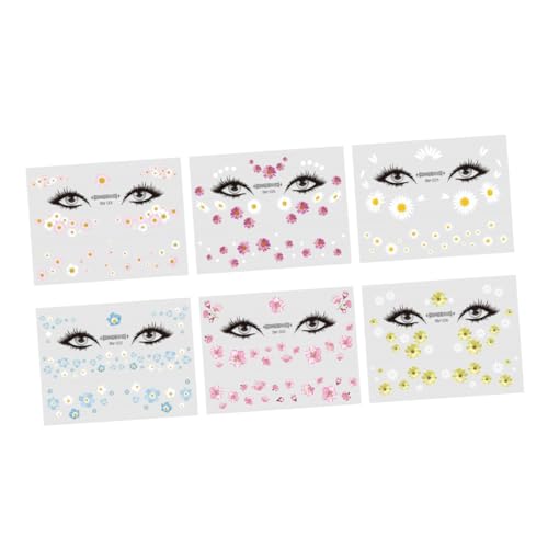 HONITANO 6stücke Gesichtsaufkleber Make-up-aufkleber Für Gesicht Und Schweißfest Kleine Schlüsselbein-dekore in Verschiedenen Farben von HONITANO