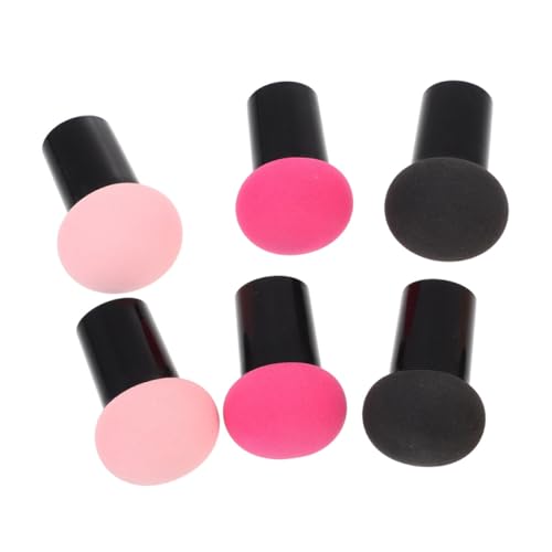 HONITANO 6 Stück Make Up Schwämme Pilzförmig Puderquaste für Flüssige und Puder Foundation Trocken Nass Anwendbar Weich Hautfreundlich Kompakt Tragbar für Damen Make Up Zubehör von HONITANO