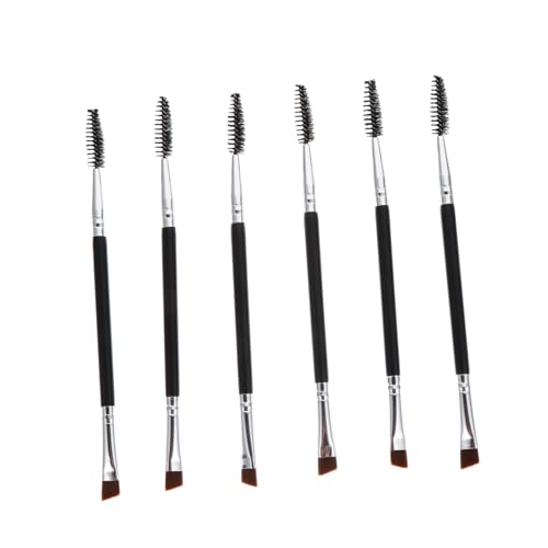 HONITANO 6 Stück Teiliges Doppel Ende Augenbrauen und Wimpernbürsten Tragbare Makeup Tools für Präzises Styling für Damen Schnelle Anwendung Schwarzes für Vielseitige Tägliche Nutzung von HONITANO