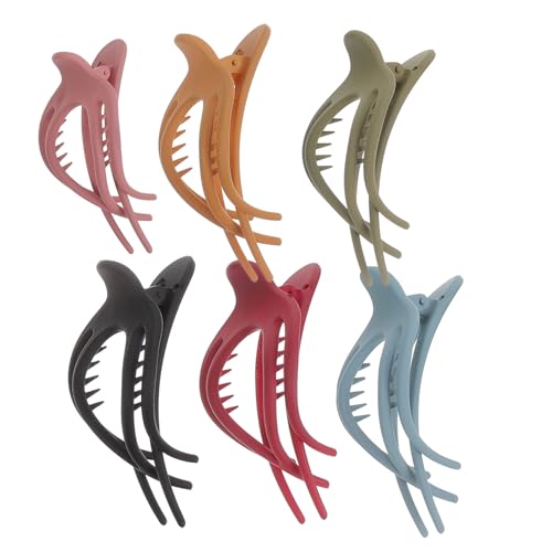 HONITANO 6 Stück Teiliges Flacher Französischer Haarklammern für Frauen Große Leichte Haarspangen aus Robustem Kunststoff Matte Oberfläche in Sechs Farben Langlebige Styling Tools für von HONITANO