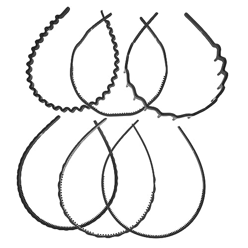 HONITANO 6 Stück Teiliges Haargummi mit Zähnen für Damen Flexibles Fest Sitzendes Haarband zum Waschen Styling und Sport Leicht Modisches Einfaches Stirnband für Kopfgrößen Alltag und von HONITANO