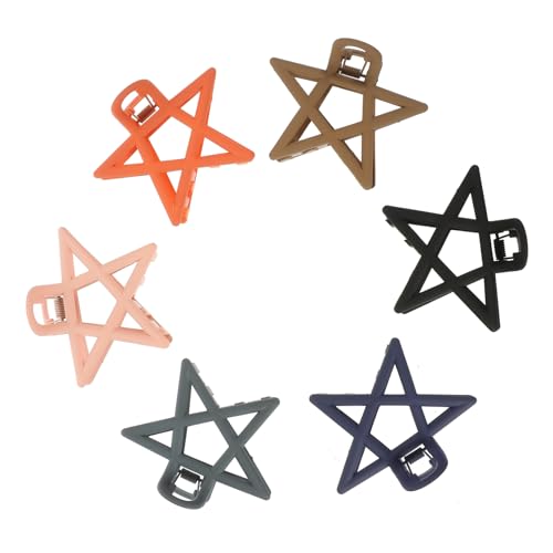 HONITANO 6 Stück Teiliges Haarklammern Sternenform Große Haarspangen für Dickes Haar Mattes Material Wiederverwendbar Eleganter Haarschmuck für Frauen und Mädchen von HONITANO