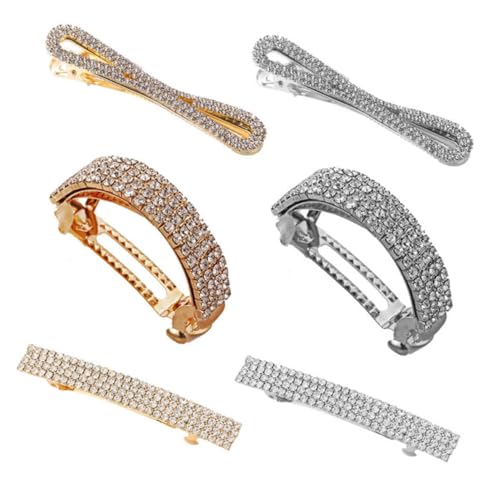 HONITANO 6 Stück Teiliges Haarklammern mit Strasssteinen Modische Haarspangen für Damen und Mädchen Funkelnde Ponytail Halter Vielseitige Haarschmuck für Hochzeit Party und Alltag von HONITANO