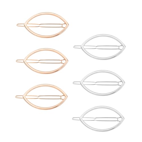 HONITANO 6 Stück Teiliges Metall Haarklammern in Gold und Silber Geometrische Haarspangen mit Glatter Oberfläche Modischer Haarschmuck für Damen und Mädchen Langlebig und Vielseitig von HONITANO