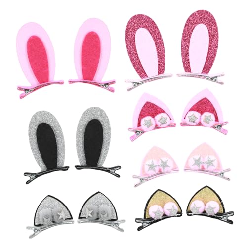 HONITANO 7 Paare Teiliges Haarspangen mit Niedlichem Kaninchenohren Design Langlebig und Hautfreundlich Bunte Haarklammern für Mädchen als für Weihnachten und Geburtstag von HONITANO