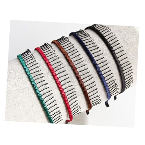 HONITANO 7 Stück Teiliges Metall Haarband mit Langen Zähnen Rutschfeste Stirnbänder für Sport Make Up und Waschen Langlebig und Vielseitig Gemischte Farben für Damen und Herren von HONITANO