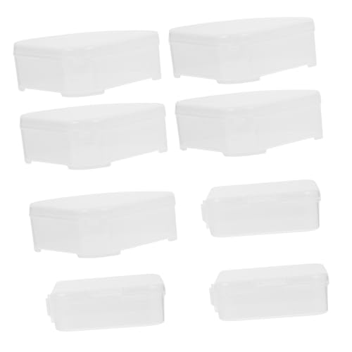 HONITANO 8 Stck Teiliges Kleine Kunststoff Make Up Schwamm Aufbewahrungsboxen Transparent Dreieckige und Quadratische Puderquasten Organizer Langlebige Kunststoffhülle für Powder Puff von HONITANO