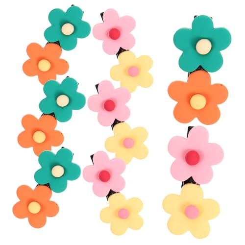 HONITANO 8 Stück Teiliges Bunte Blumen Haarspangen für Mädchen Leichte Langlebige Haarklammern mit Realistischer Blütenform Schonend und Sicher für Feines Dickes Haar Modisches Haarschmuck von HONITANO