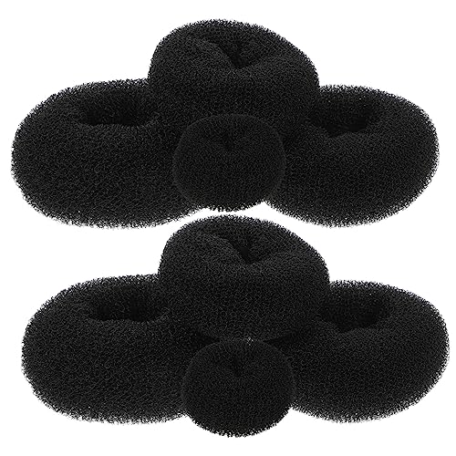 HONITANO 8 Stück Teiliges Haar Dutt Damen Haarknoten Former Elastisch Tragbar Verschleißfest für Lange Haare Einfache Hochsteckfrisuren Frisurhilfsmittel Schwarz Klein Extra Groß von HONITANO