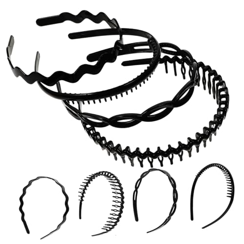 HONITANO 8 Stück Teiliges Rutschfeste Haarbänder mit Zähnen für Damen und Mädchen Leichte Langlebige Make Up und Gesichtswasch Stirnbänder in Modischen Farben Bequemer Verrutschen von HONITANO