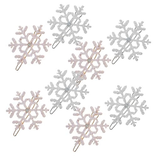 HONITANO 8 Stück Teiliges Weihnachts Haarclip Schneeflocken Haarspangen Gold und Silber Haarschmuck für Mädchen Festlich Langlebig und Einfach zu Tragen von HONITANO