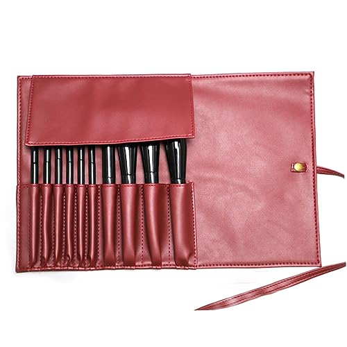 HONITANO Rolltasche für Make Up Pinsel 10 Fächer PU Leder Tragbare Kosmetiktasche für Damen Kosmetik Organizer für Zuhause und Unterwegs von HONITANO