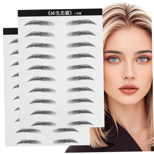 HONITANO Augenbrauenaufkleber 2 Bögen/20 Paar Haarähnliche Simulation und Langlebig für Frauen Einfach Anzuwenden von HONITANO