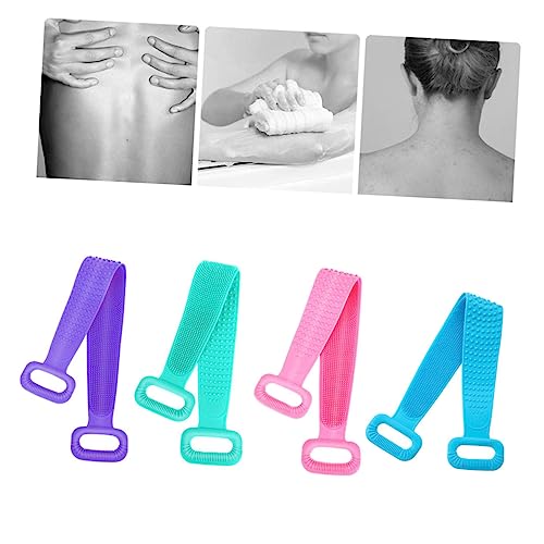 HONITANO Silikon-badetuch Duschtuch Peeling-gurt Bademassagebürste Für Badezimmer Langes Riemen Einfach Zu Reinigen Blau von HONITANO