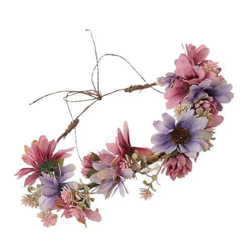 HONITANO Blumenkranz Haarschmuck aus Farbecht und Bequem Dekorativer Haarkranz für Hochzeit Braut Festival Damen und Mädchen Einfacher Kopfschmuck mit Feiner Verarbeitung von HONITANO