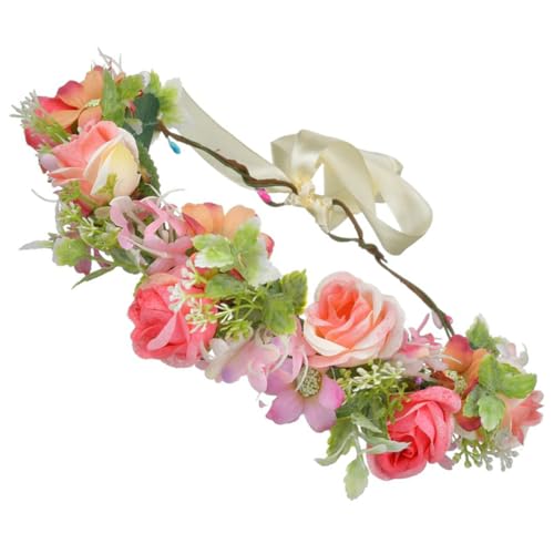 HONITANO Blumenkranz Stirnband mit Künstlichen Blüten Eleganter Haarreif für Frauen und Mädchen Modisches Accessoire für Hochzeit Party Urlaub und Festliche Anlässe von HONITANO