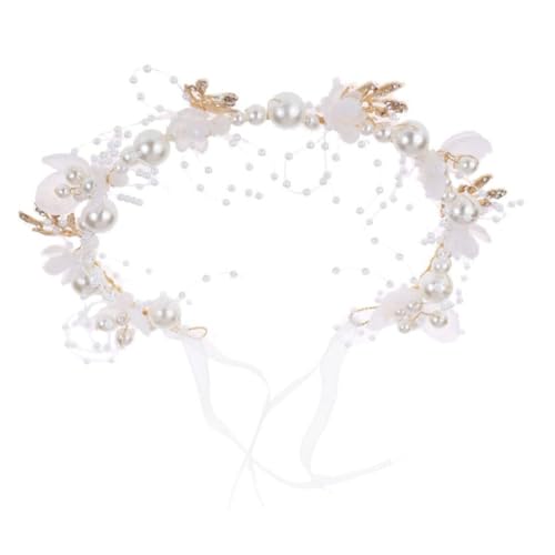 HONITANO Blumenperlen Haarreif Leichtes Stirnband mit Blumen und Perlen Modisches Haarschmuck für Hochzeit Party Geburtstag Geeignet für Mädchen Geschenkidee für Familie und Freunde von HONITANO