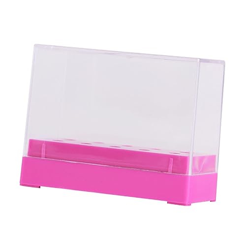 HONITANO Box Schleifkopf Aufbewahrungsbox Nagelpolierkopfhalter Nagelbohrer Aufbewahrungshalter Nagelbohrer Halter Nagelaufbewahrungs Organizer Nagelbohrer Organizer Rosy Plastic von HONITANO