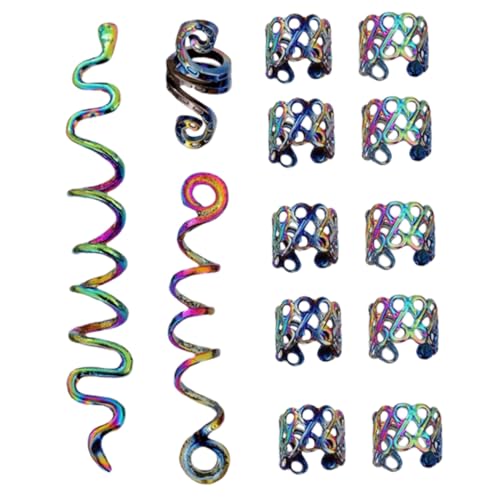 HONITANO Braid Hair Rings Teilig Vintage Spiralförmige Dreadlock Haarringe Haarschmuck für Zöpfe und Geflecht Wiederverwendbare Haarschmuck Clips für Damen und Herren Vielseitige Flecht von HONITANO