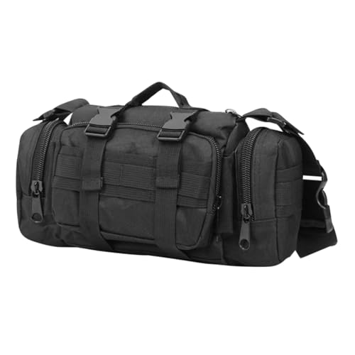 HONITANO Camping Hüfttasche Outdoor Sling Bag Herren Multifunktionale Umhängetasche mit Separaten Fächern für Wandern Reisen Alltag Schwarz von HONITANO