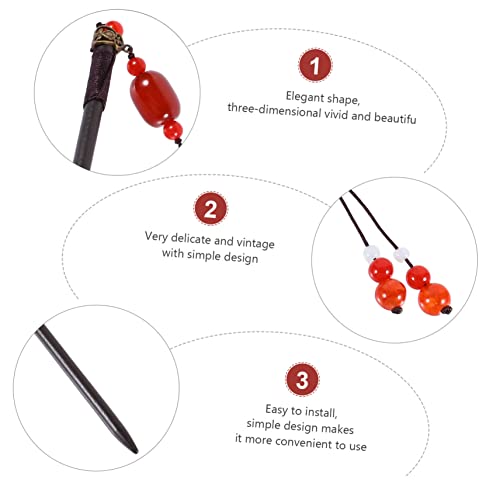 HONITANO Chinesische Retro Haarnadel Agate Haarstab Eleganter Haarschmuck Damen Kreativ Vintage Stil für Festliche Anlässe und Alltag von HONITANO