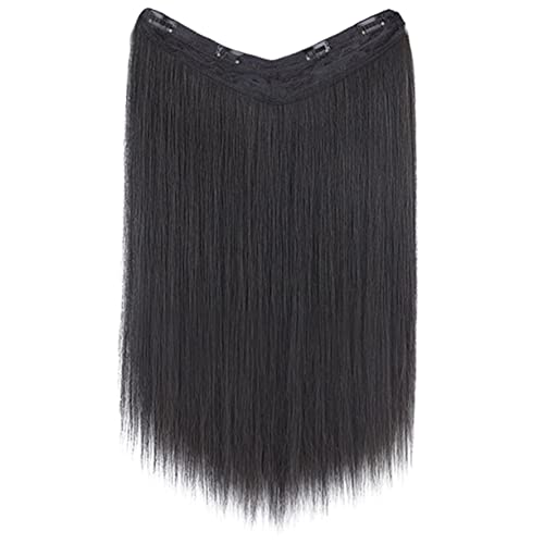 HONITANO Clip-in Haarverlängerung Für Frauen Förmiges Haarteil Gerade Aus Hochwertigem Synthetischem Material Für Verschiedene Anlässe Einfach Anzubringen Stylen von HONITANO
