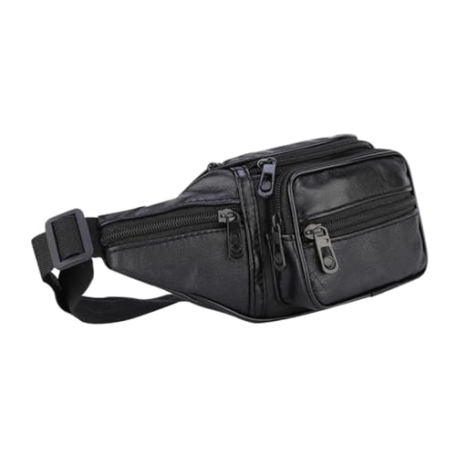 HONITANO Cowhide Waist Bag Herren Sporttasche Multifunktionale Gürteltasche mit Robustem Reißverschluss Große Kapazität für Handy Schlüssel Geld zum Joggen Radfahren und Outdoor von HONITANO