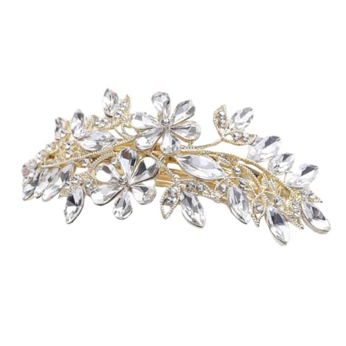 HONITANO Damen Haarklammer mit Strassblumen Langlebige Haarschmuck Haarspange für Hochzeit Party Alltag Vielseitiges Accessoire für Mädchen und Frauen von HONITANO