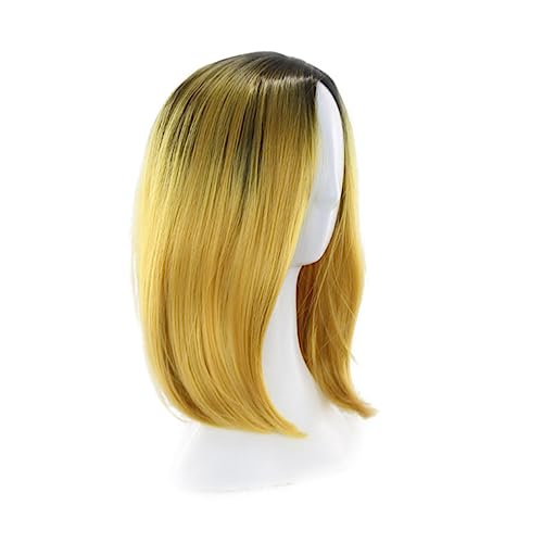 HONITANO Damen Kurze Bob Perücke Synthetisch Hitzebeständig Gradient Gelb Cosplay Glatt Natürlich Wirkende Hochtemperaturfaser Wiederverwendbar und Waschbar HONITANO Damen Kurze Bob Perücke Synthetisch Hitzebeständig Gradient Gelb Cosplay Glatt Natürlich Wirkende Hochtemperaturfaser Wiederverwendbar und Waschbar von HONITANO