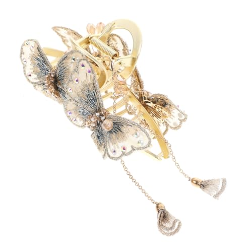 HONITANO Doppel Schmetterling Haarkralle mit Quasten Großer Dekorativer Haarclip für Frauen Hoher für Dickes und Langes Haar Schmerzfrei und Vielseitig Einsetzbar von HONITANO