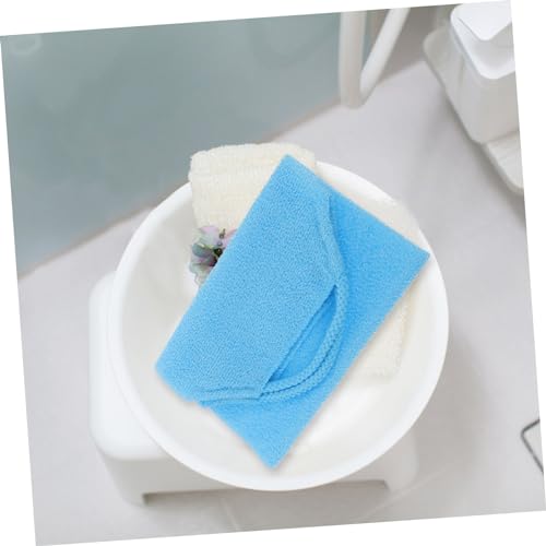 HONITANO Doppelseitiges Peeling Badetuch mit Intensivem Wasch für und Frauen Starkes Körperpeeling Hautfreundlich Modernes Design als Rückenschrubber Beim Blau von HONITANO
