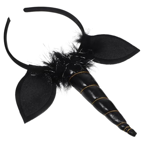 HONITANO Einhorn-haarreif Aus Hochwertigem Material Schwarz Mit Exquisiter Verarbeitung Und Details Fest Sitzendes Stirnband Für Partys Cosplay Und Foto-requisiten von HONITANO