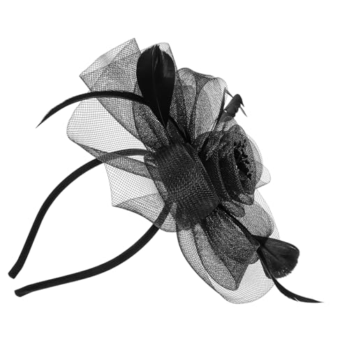 HONITANO Eleganter Fascinator Hut Damen mit Blumen und Netzschleier Leichtes Haarschmuck Stirnband für Braut Hochzeiten Teeparty Geburtstag und Festliche Anlässe Komfortabel und Modisch von HONITANO