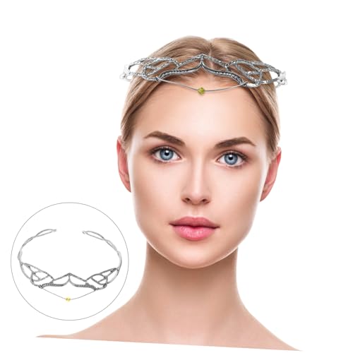 HONITANO Eleganter Silberner Tiara Haarreif Hochzeit Brautschmuck Leichtes Bridal Headband Damen Kopfschmuck Für Hochzeit Geburtstag Festliche Anlässe von HONITANO