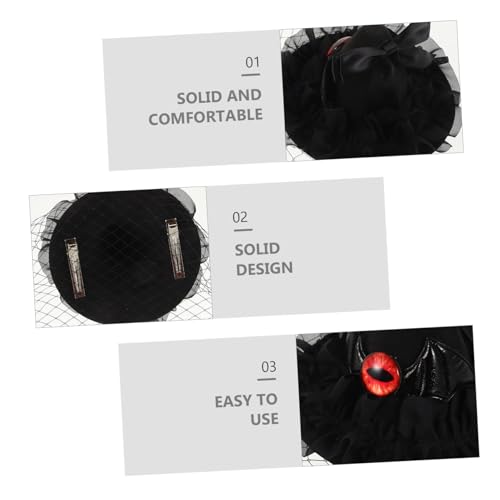 HONITANO Faszinierender Fascinator Hut mit Netzgarn Hexenhut Haarclip Cosplay Accessoire für Kostümparty Halloween Top Hut Haarspange für Damen von HONITANO